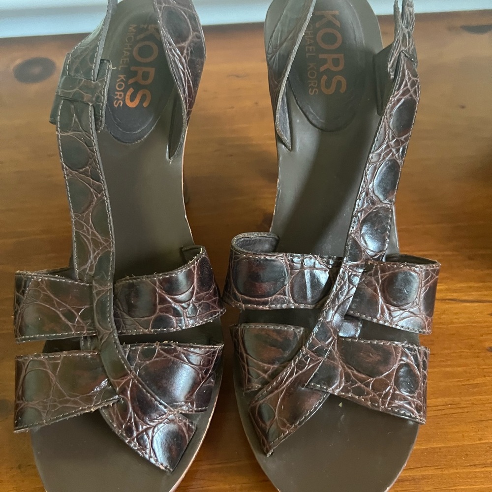 Michael Kors brown high heel sandals size 8.5
